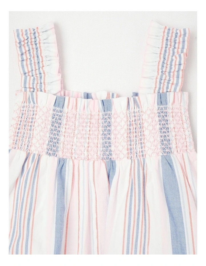 Kelly Smocked Dress In Assorted Stripe image 2