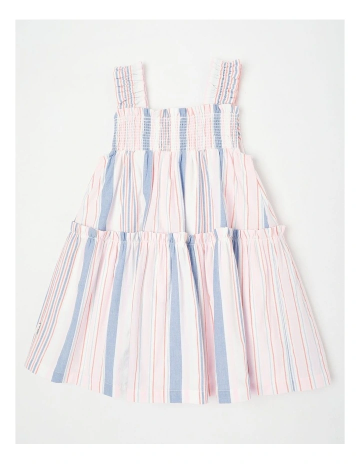 Kelly Smocked Dress In Assorted Stripe image 3