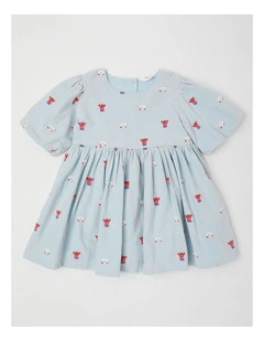 Sophie Puff Sleeve Dress in Blue