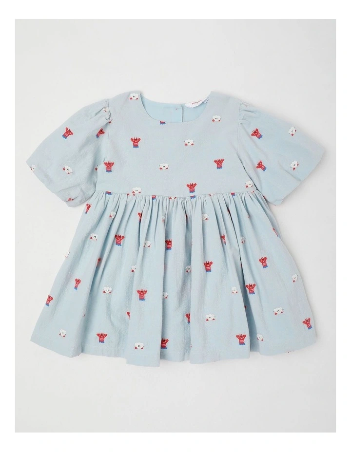 Sophie Puff Sleeve Dress in Blue image 1