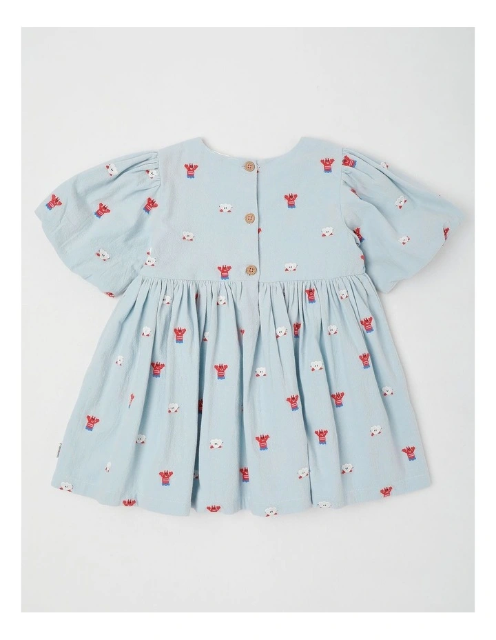Sophie Puff Sleeve Dress in Blue image 3