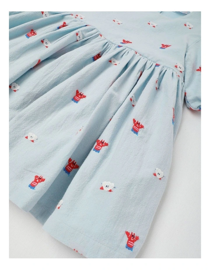 Sophie Puff Sleeve Dress in Blue image 4