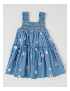 Gracie Chambray Dress in Blue