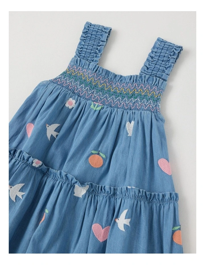Gracie Chambray Dress in Blue image 2
