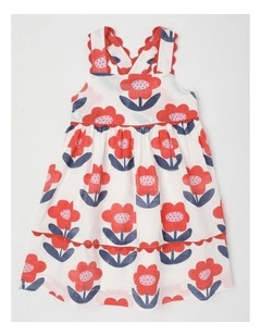 Stella Gathered Skirt Dress in White