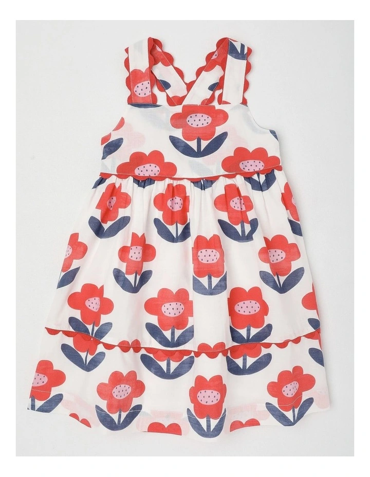 Stella Gathered Skirt Dress in White image 1