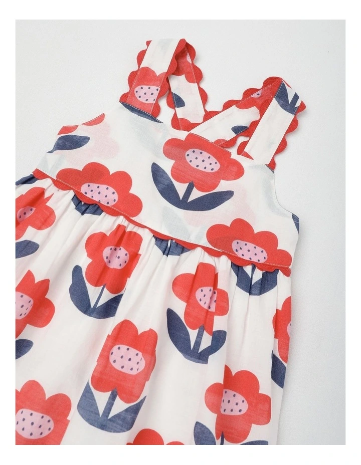 Stella Gathered Skirt Dress in White image 2