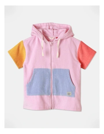 Ginger Colourblock Swim Poncho in Pink