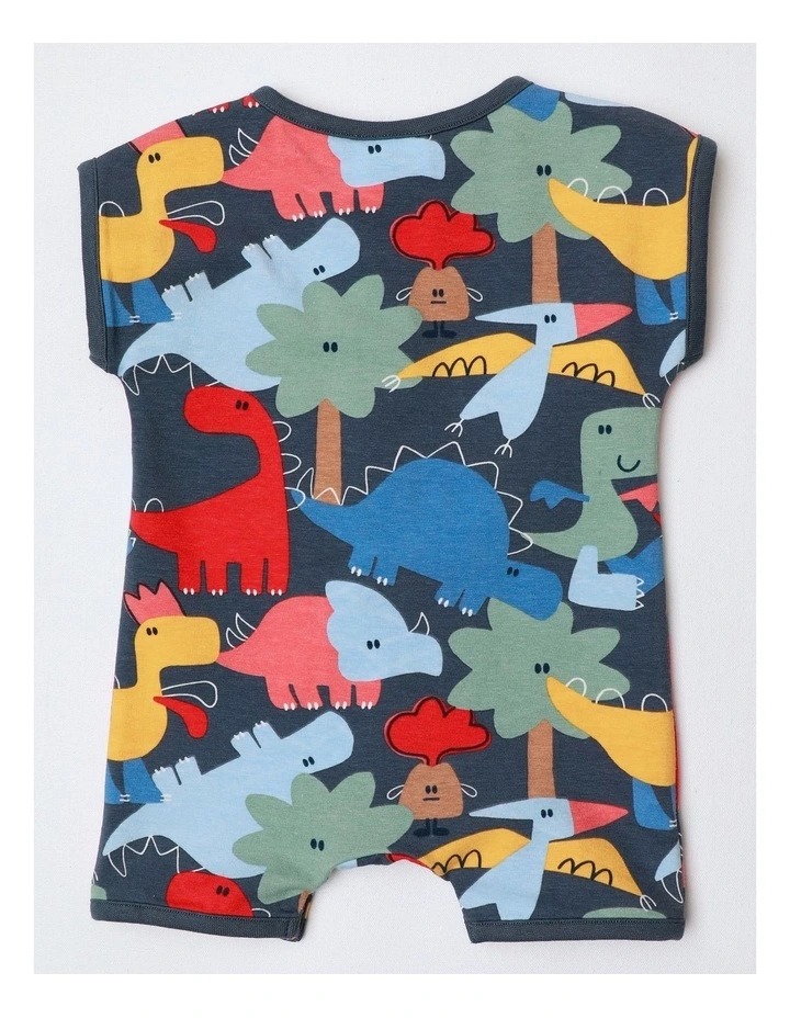 Noah Knit Short Sleeve Romper In Navy image 3
