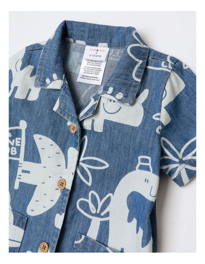Alfie Discharge Vacay Romper In Denim image 2
