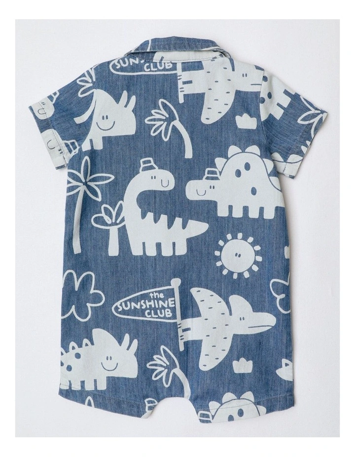 Alfie Discharge Vacay Romper In Denim image 3