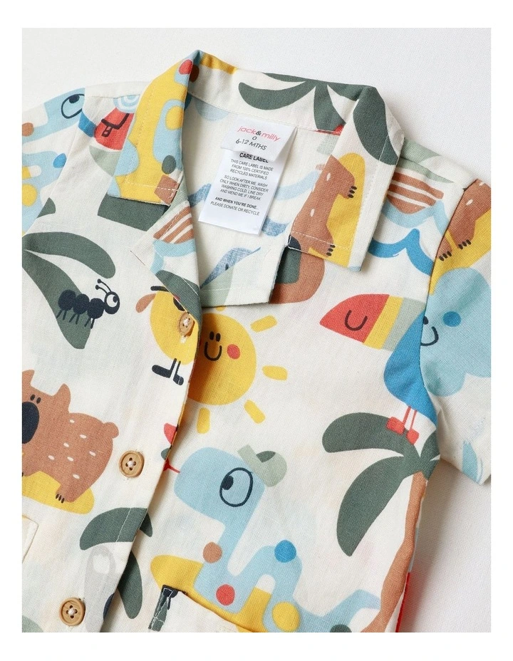 Mal Cotton And Linen Vacay Romper In Multicoloured image 2