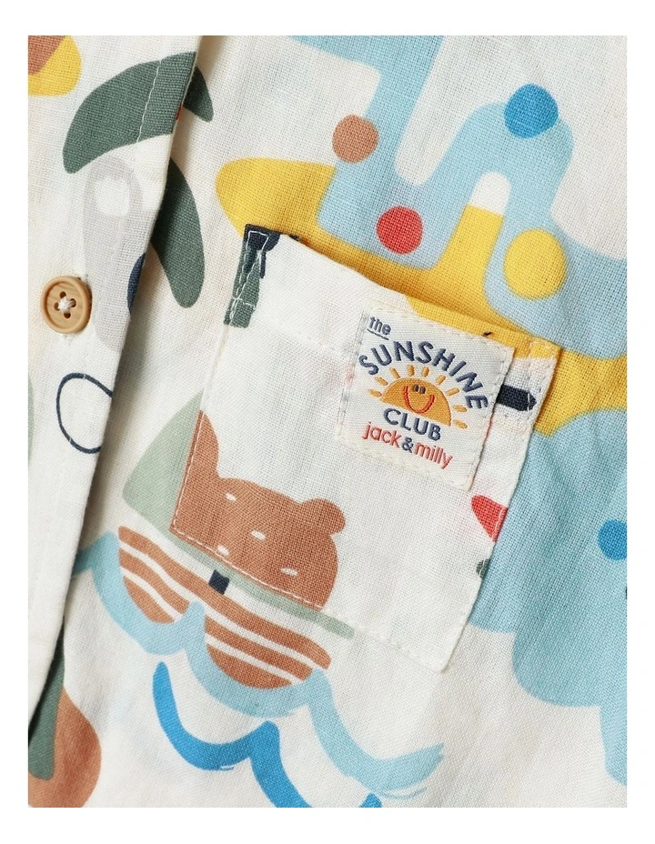 Mal Cotton And Linen Vacay Romper In Multicoloured image 4