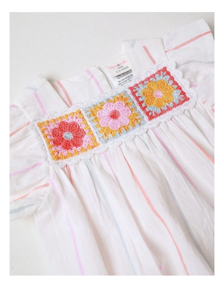 Maisy Crochet Romper with Stripes image 2