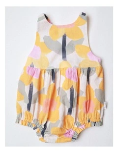 Polly Paper Touch Woven Romper in Yellow