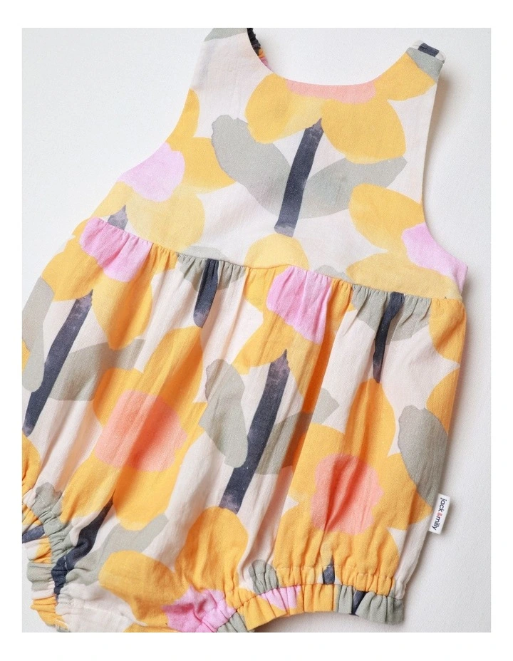 Polly Paper Touch Woven Romper in Yellow image 2
