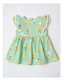 Bonny Romper Dress with Flutter Sleeve Daisy in Light Pink