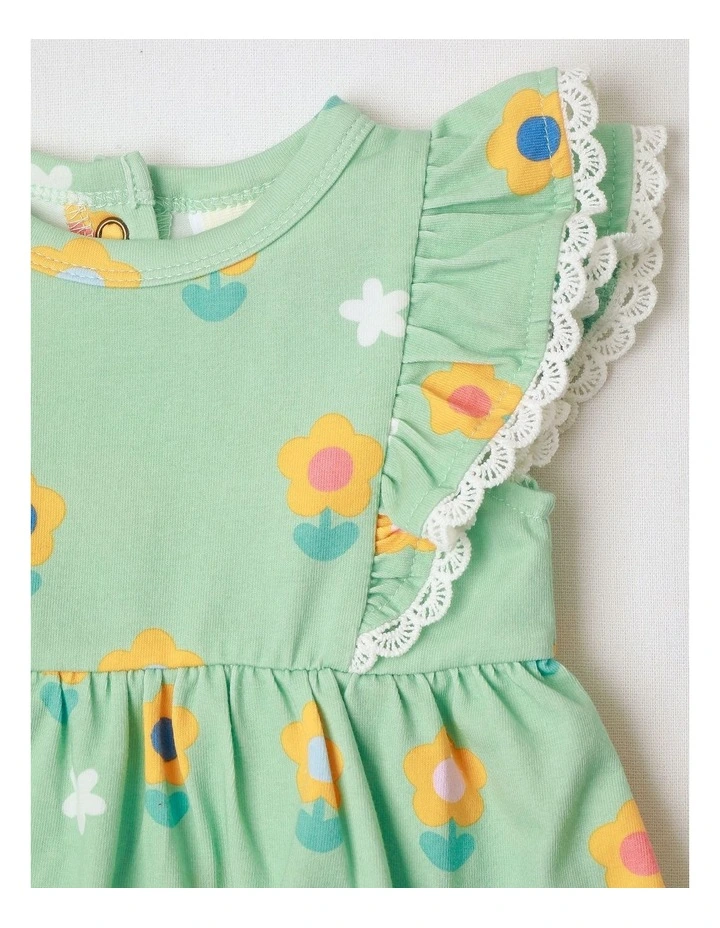 Bonny Romper Dress with Flutter Sleeve Daisy in Light Pink image 2