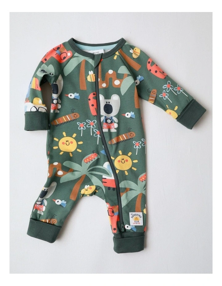 Clancy Zip Coverall in Green image 1