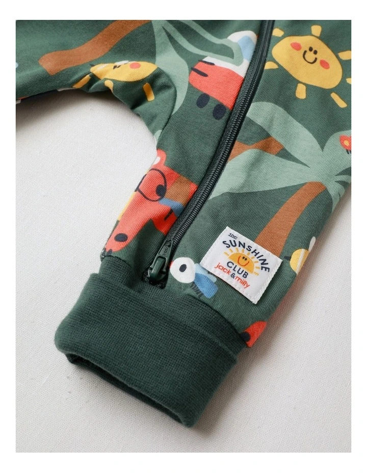 Clancy Zip Coverall in Green image 4
