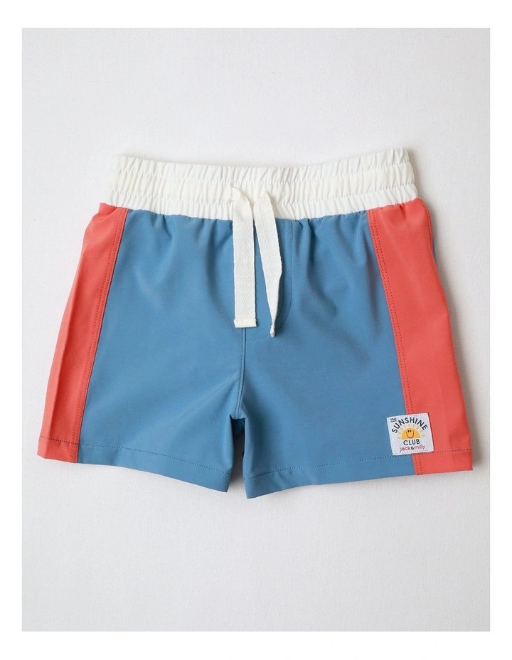 Murray Long Sleeve Rash Vest and Boardshort Set in Navy Sushine image 4