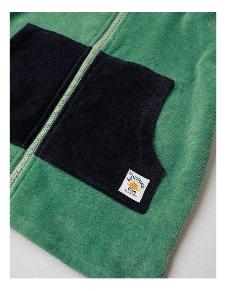 Felix Colourblocked Swim Hooded Poncho in Green image 4