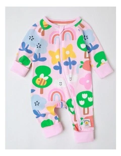 Clancy Zip Coverall in Magic Garden Print and Pink