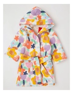 Teddy Quilted Gown in Watercolour in Floral Print