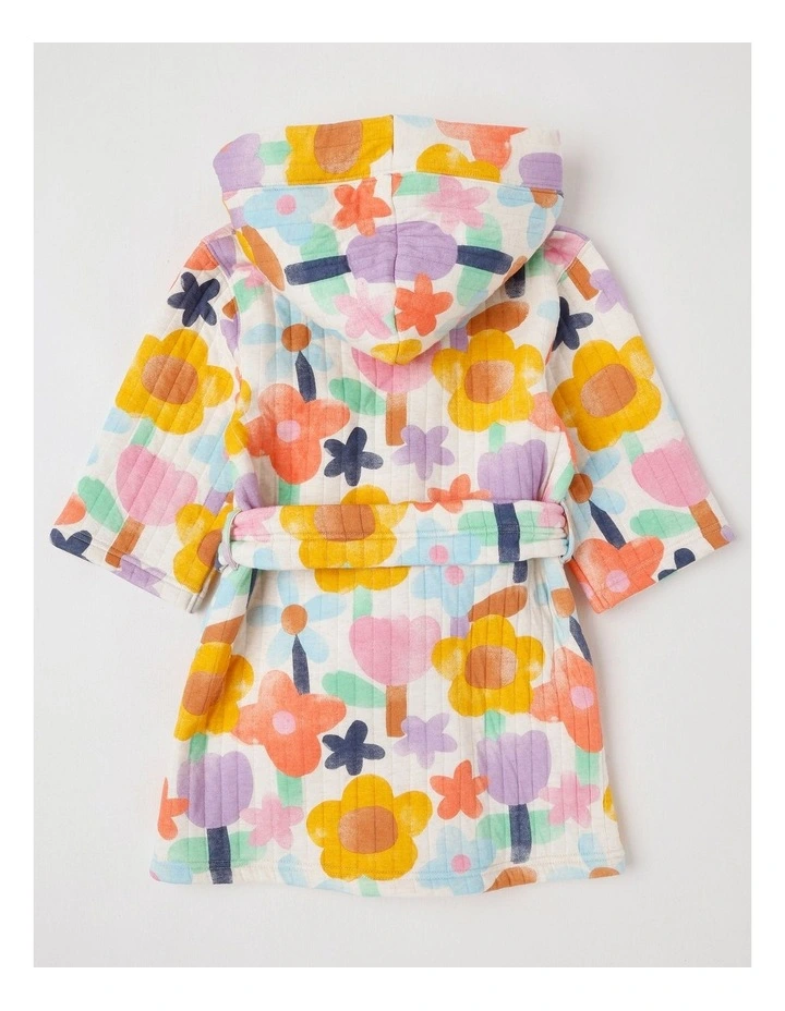 Teddy Quilted Gown in Watercolour in Floral Print image 3