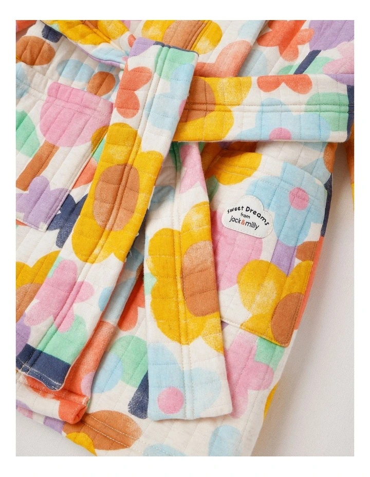 Teddy Quilted Gown in Watercolour in Floral Print image 4