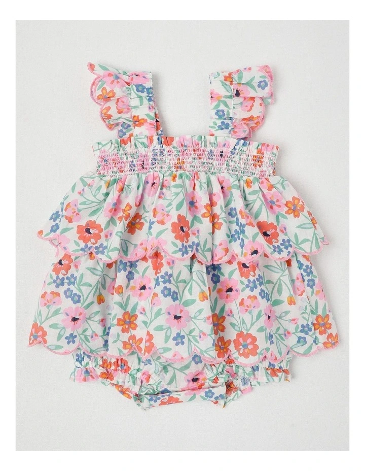 Audrey Frill Romper in Ditzy Print in Assorted Colours image 1