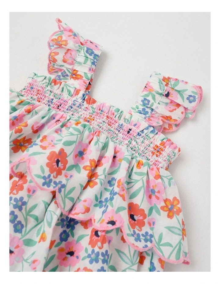 Audrey Frill Romper in Ditzy Print in Assorted Colours image 2