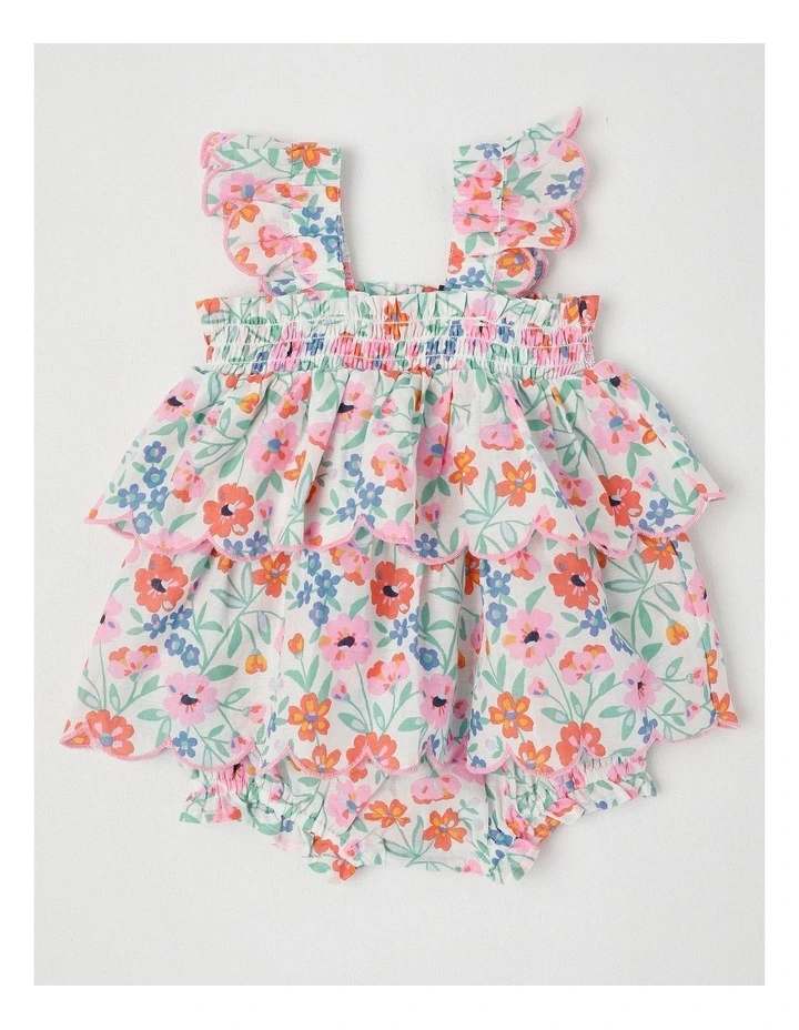 Audrey Frill Romper in Ditzy Print in Assorted Colours image 3