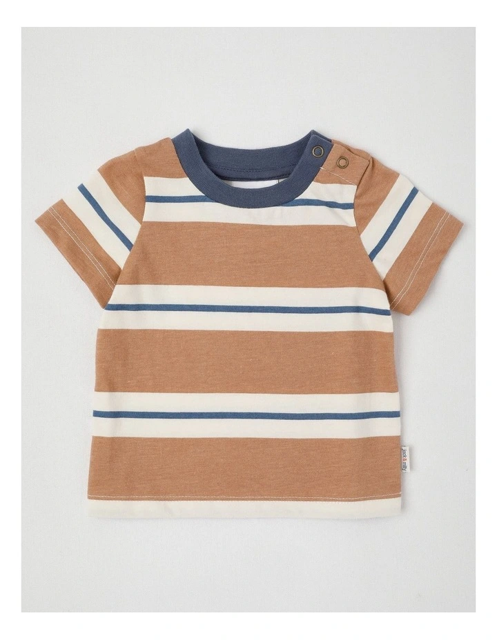 Fitzy Denim Overall & Stripe Tee Set in Denim image 4