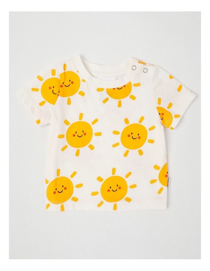 Fitzy Denim Overall & Sunny Print Tee Set in Green image 4