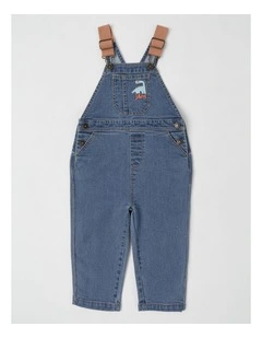 Harvey Denim Overall with Contrast Shoulder Straps in Denim