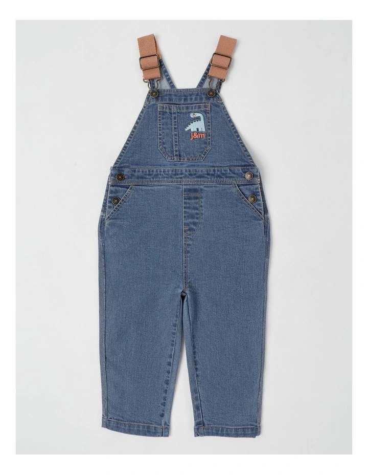 Harvey Denim Overall with Contrast Shoulder Straps in Denim image 1