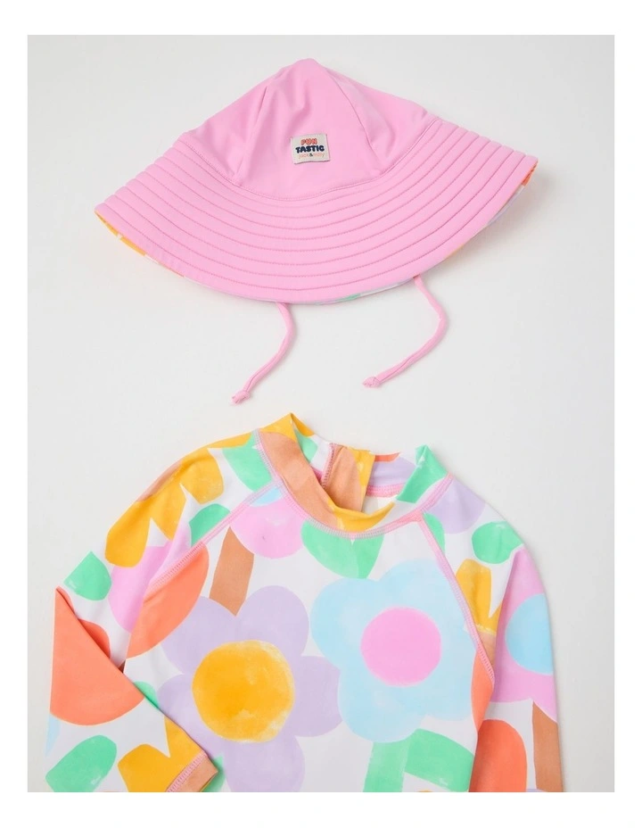 Buddy Rashsuit and Hat Set in Watercolour Floral image 3