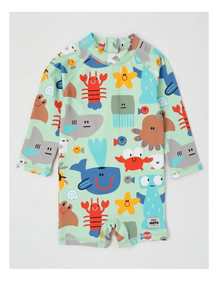 Buddy Rashsuit and Hat Set with Under The Sea in Surf Spray image 4