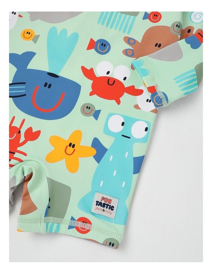 Buddy Rashsuit and Hat Set with Under The Sea in Surf Spray image 5