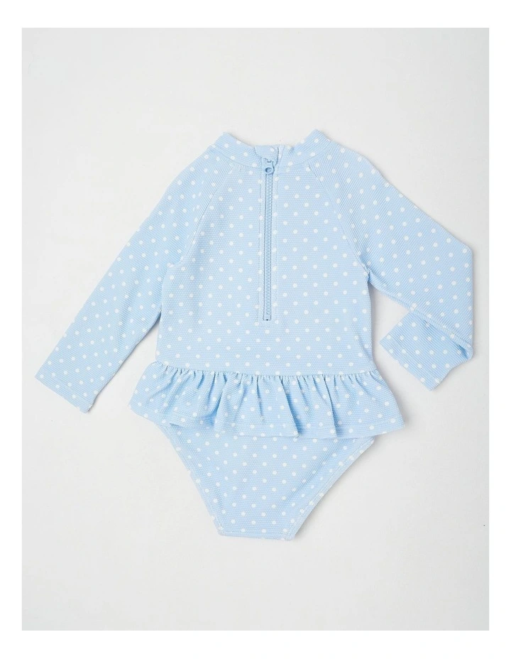Leisal One Piece Swimsuit with Matching Hat in Blue image 3