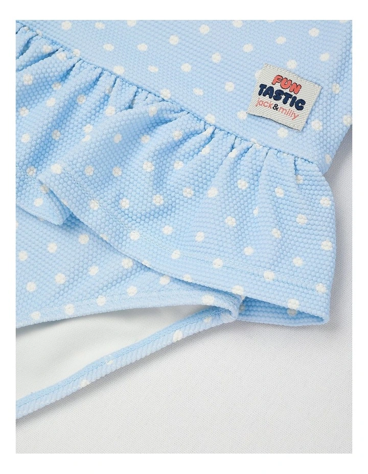 Leisal One Piece Swimsuit with Matching Hat in Blue image 4