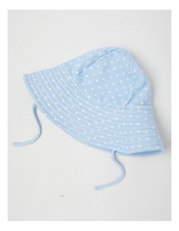 Leisal One Piece Swimsuit with Matching Hat in Blue image 5