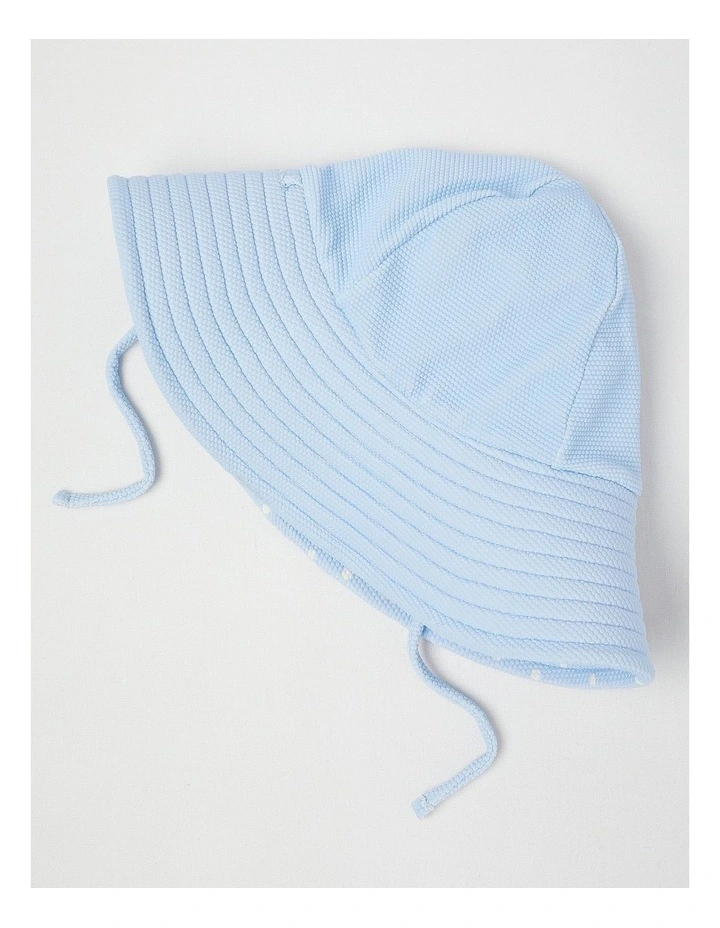Leisal One Piece Swimsuit with Matching Hat in Blue image 6