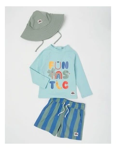 Barney Funtastic Rashvest and Boardshort Set in Blue