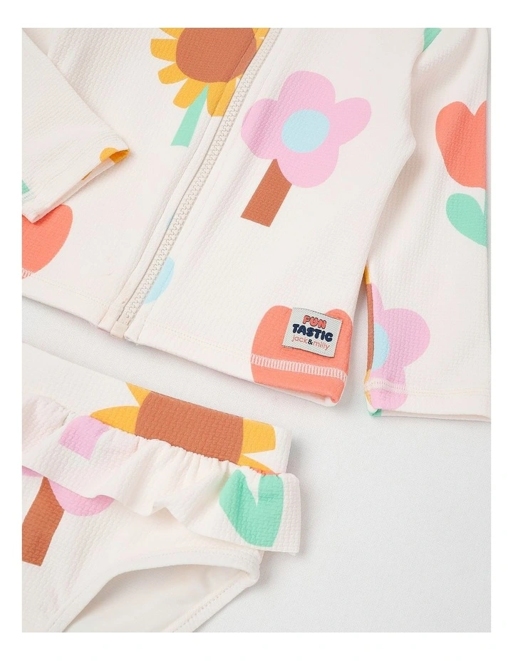Dawn Rashvest and Bottom Set with Matching Hat in White image 4