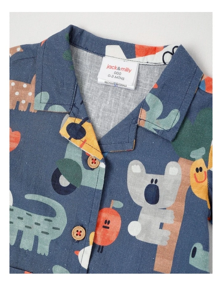 Harry Vacay Romper in Watercolour Holiday Print image 2