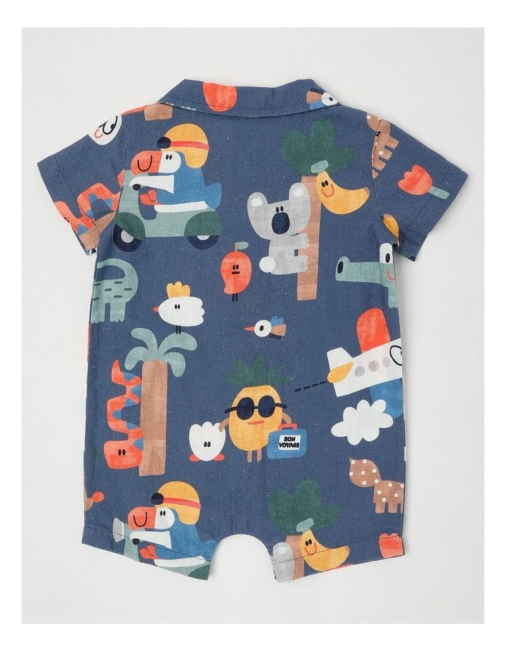 Harry Vacay Romper in Watercolour Holiday Print image 3