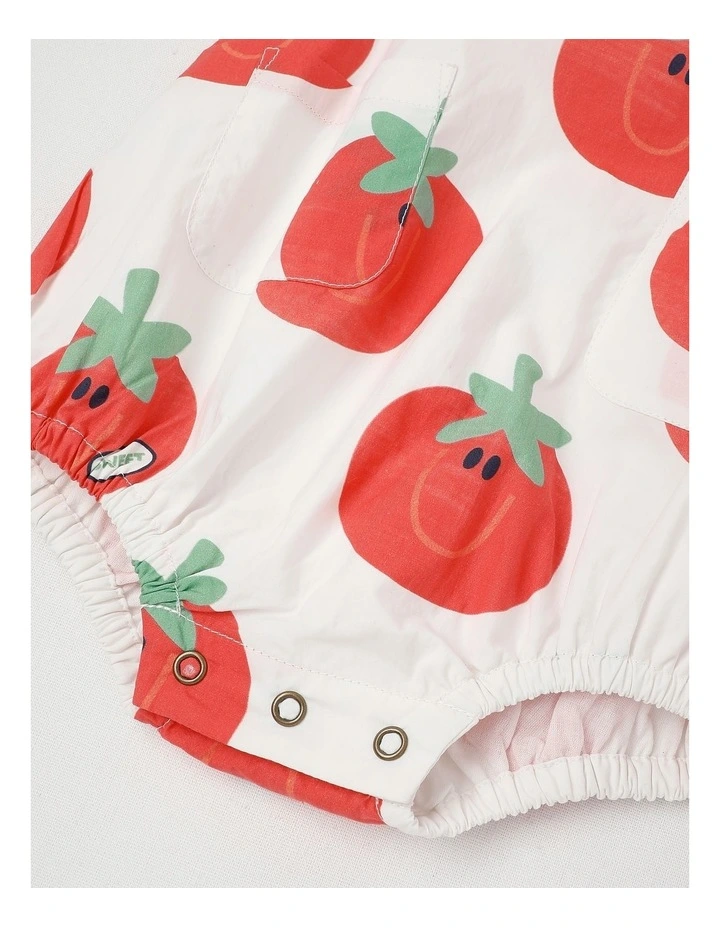 Rocky Romper and Matching Hat Set in White image 4
