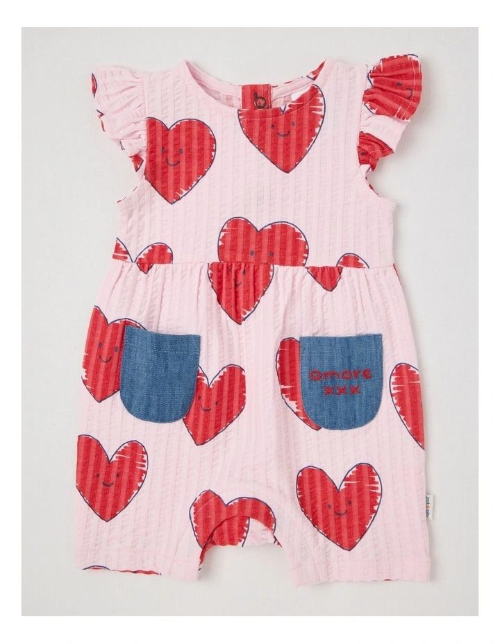 Lulu Knit Romper in Pink image 1